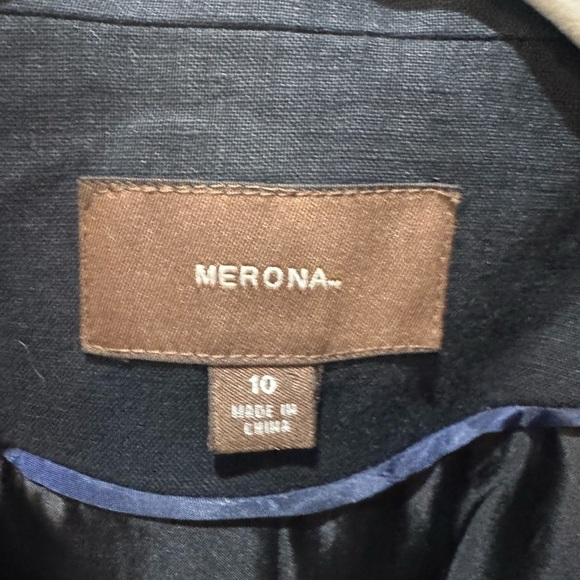 Black 100% Linen Blazer Size 10 Button Front Tailored Career Jacket - Picture 9 of 13